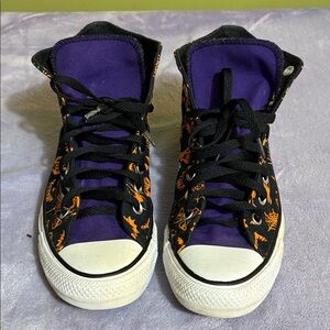 Converse all star Stylish Black and Orange High-Top Sneakers